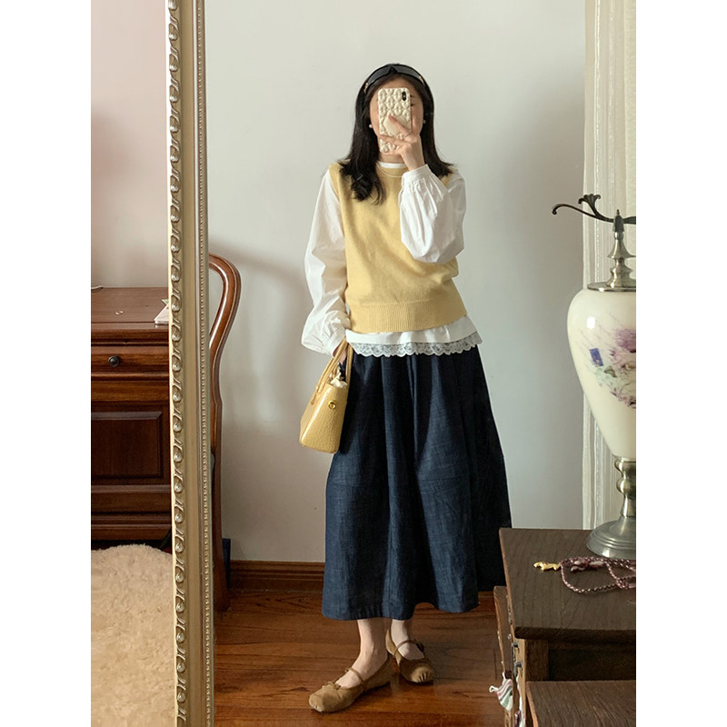 【现货款】花总吖 春季新款日杂感高级通勤松紧腰花苞半身裙