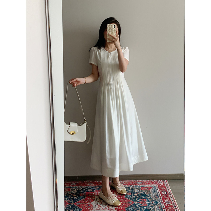 打条设计优雅莫代尔连衣裙