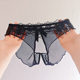 全透明性感女士内裤 男女通用蕾丝网纱弹力情侣无痕中腰女人三角裤