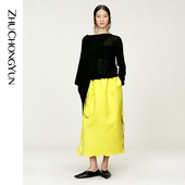 上衣 披肩领造型感针织打底修身 绵羊毛 ZHUCHONGYUN2026春新款