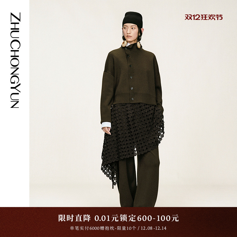 不对称门襟外套，可外穿，可当中层叠穿