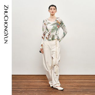 果羽秋实薄款 山灵系列 ZHUCHONGYUN秋季 针织上衣 修身