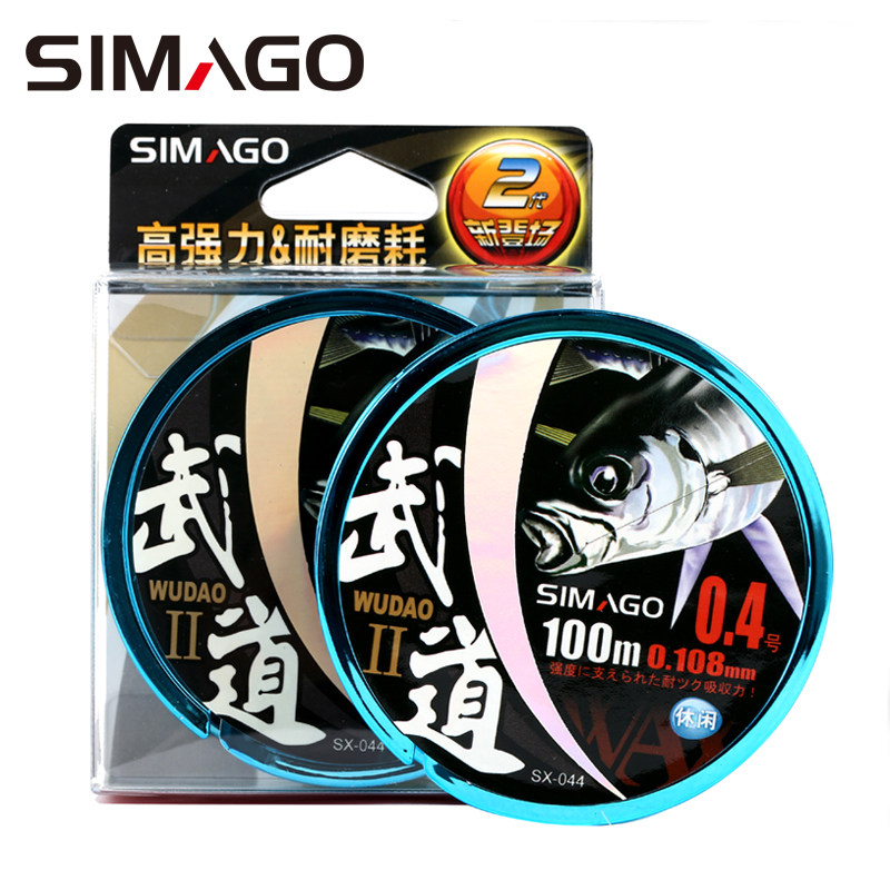 喜曼多正品武道2代100米钓鱼线主线子线强拉力不卷曲超强拉力野钓
