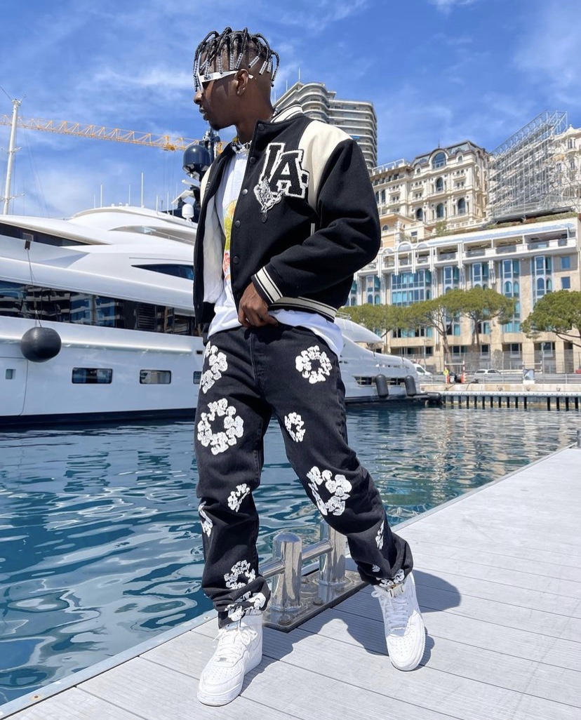 denim tears木棉花印花联名kanye同款嘻哈ins风美潮高街501牛仔裤