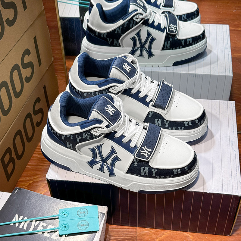 正品纽约洋基队男鞋春季2025新款海军蓝潮牌学长鞋女厚底增高板鞋,流行男鞋,休闲板鞋,淘宝优惠券,粉丝福利购,淘宝优惠卷