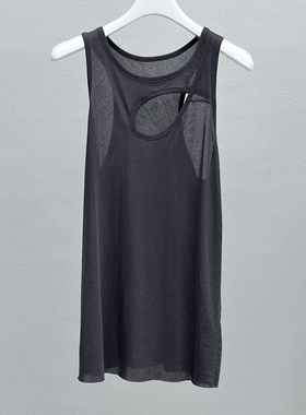 MACQNF正品100%棉灰色运动休闲背心80支强捻棉舒适亲肤MQ21790