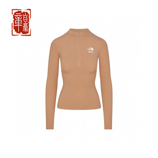 THE NORTH FACE × SKIMS 卡戴珊联名半拉链logo印花修身舒适长袖