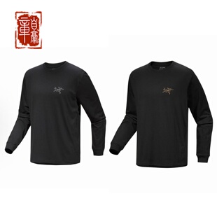 Arcteryx始祖鸟 KRAGG 印花Logo宽松圆领透气耐磨长袖多巴胺T恤