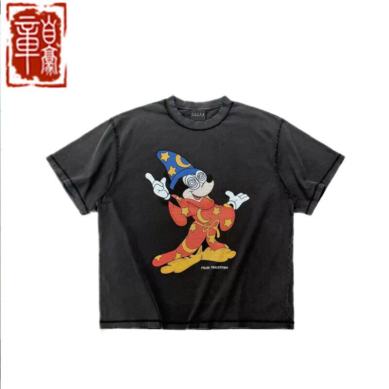 False闪粉魔法米奇黑短袖T恤