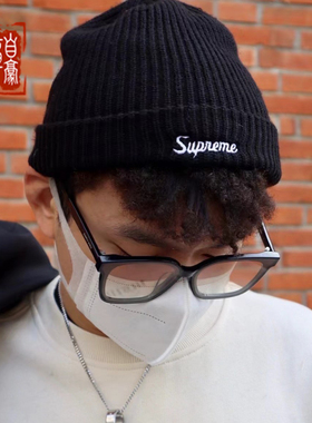章自豪现货SUPREME LOOSE GAUGE BEANIE纯色刺绣LOGO冷帽线帽男女