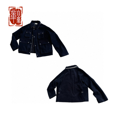 章自豪 Epide Prefab 复古植绒牛仔灯芯绒拼接多口袋工装猎装夹克