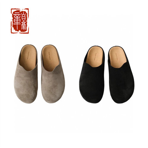 Epide Prefab Loafers反绒牛皮麂皮一脚蹬包头勃肯老钱风乐福拖鞋