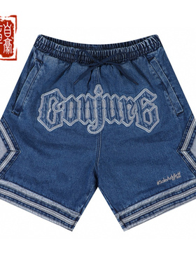 Conjure 香港Complexcon展会限定系列 水洗蓝牛仔拳击裤休闲短裤