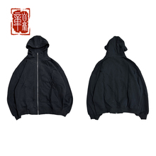 章自豪 GLOBALVALLY 秋冬新款立体口袋水洗拉链宽松连帽开衫卫衣