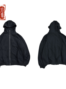 章自豪 GLOBALVALLY 秋冬新款立体口袋水洗拉链宽松连帽开衫卫衣