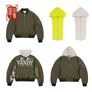 章自豪VandyThePink 25SS新款春季可转换帽子颜色飞行夹克情侣款