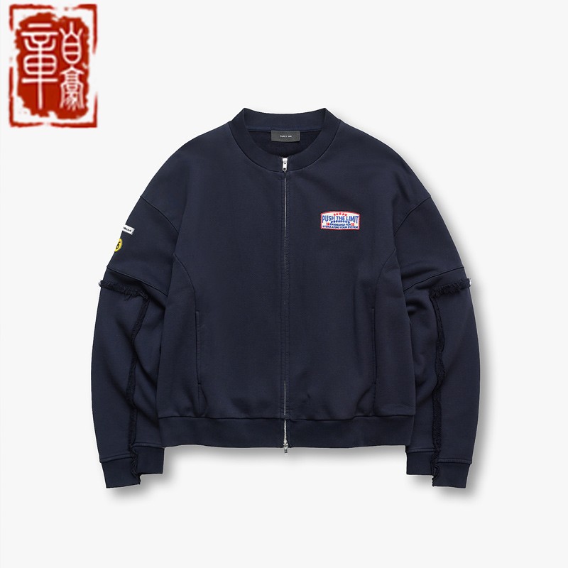Purey.wr靛蓝色赛车飞行夹克