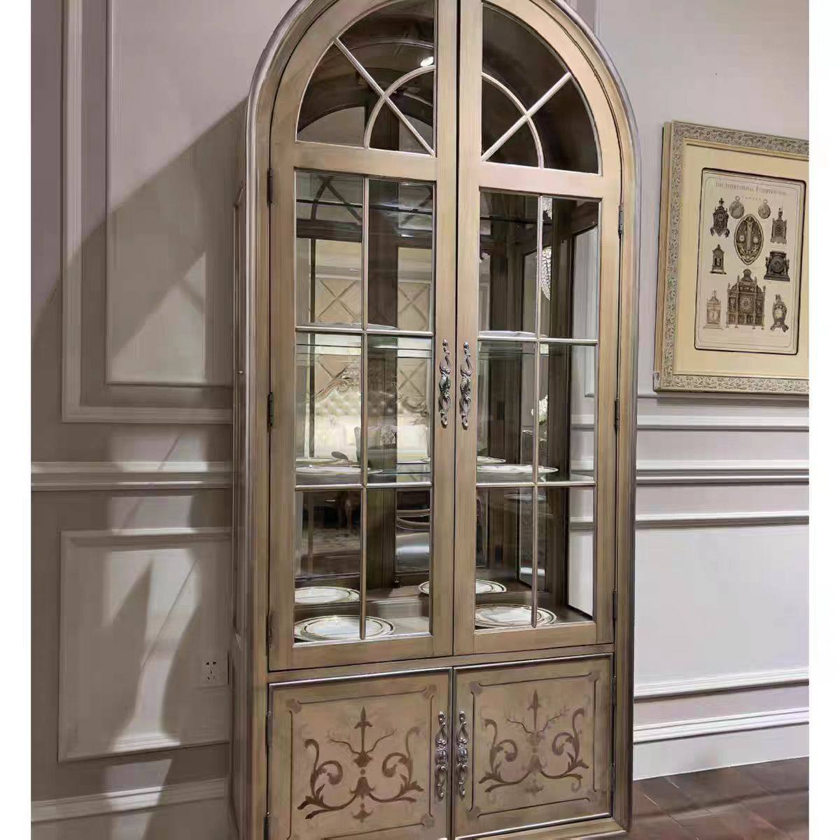 福溢家具 意大利风维罗纳玻璃古董柜欧式玻璃酒柜家用实木餐边柜,住宅家具,餐边柜,淘宝优惠券,粉丝福利购,淘宝优惠卷