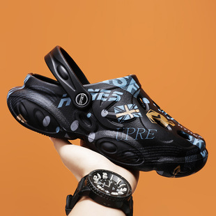 男款 46踩屎感洞洞鞋 男鞋 子男潮 夏季 48外穿凉拖男拖鞋 47凉鞋 特大码