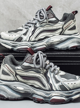 秋季新款特大码男鞋45加宽加肥休闲鞋46厚底老爹鞋47运动跑步鞋48