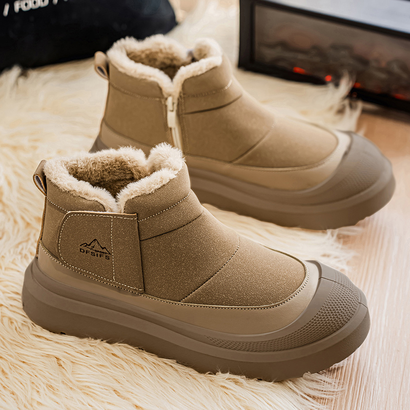 特大码男鞋45加宽加大休闲鞋46加绒加厚男士雪地靴47保暖厚底棉鞋