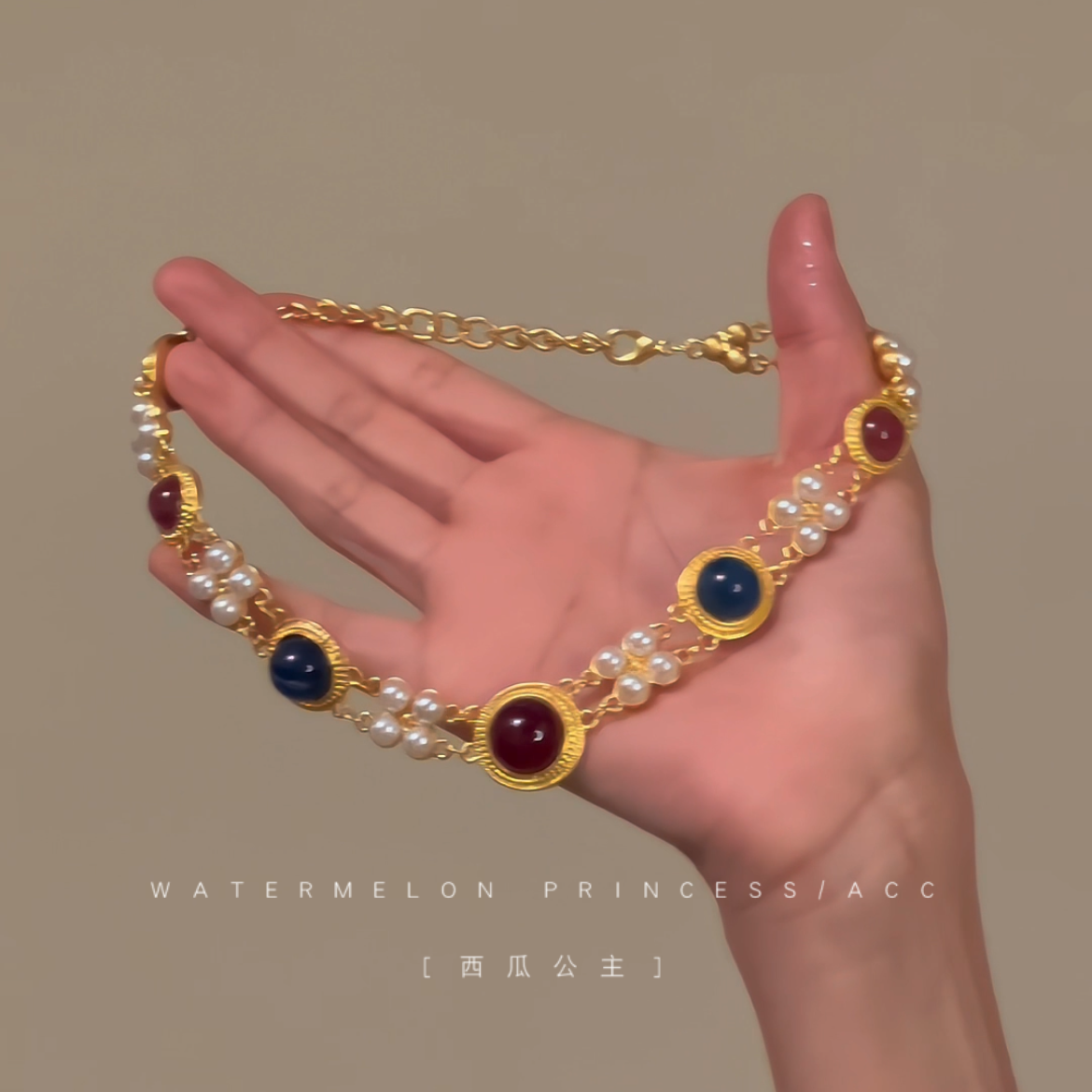 「古典法式」法式复古项链女2025新款爆款高级感异域风金色锁骨链