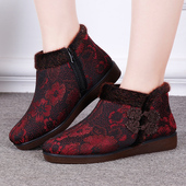 冬款 宽松 高帮加厚中老年妈妈防滑保暖老人奶奶鞋 老北京布鞋 女棉鞋