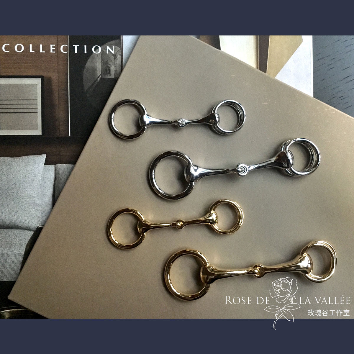 玫瑰谷 mors马衔扣丝巾扣精致王曼妮同款高档奢华气质百搭rv1188