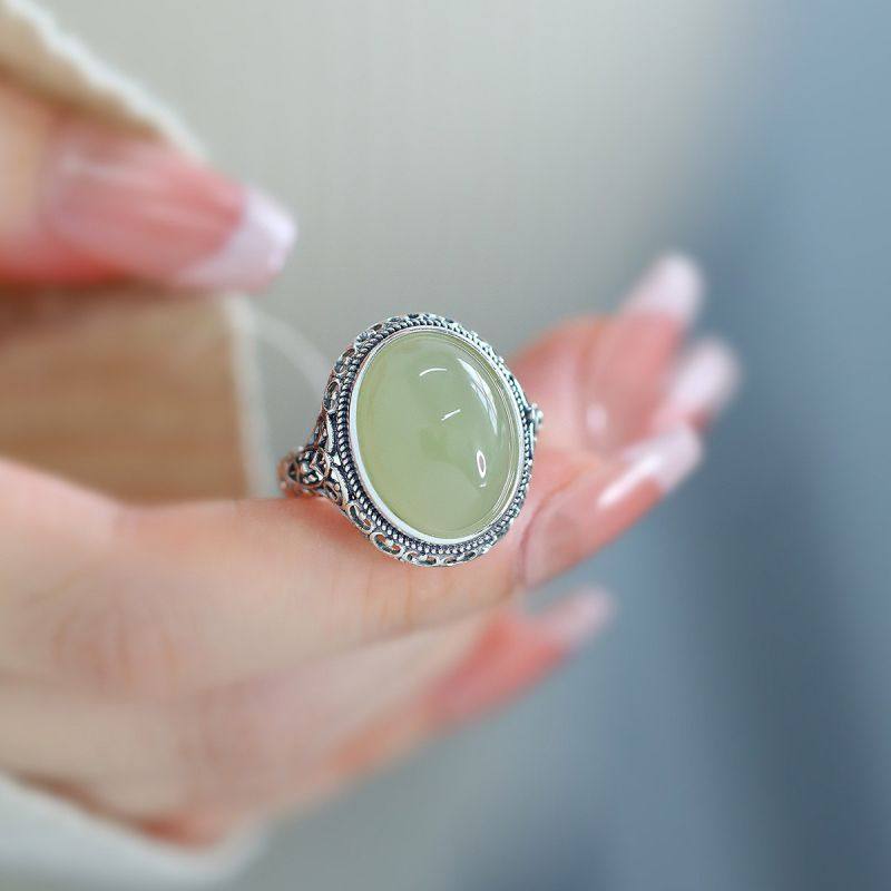 复古蛋面镂空花纹戒指女新中式宫廷风时尚高级感百搭开口可调指环,饰品/流行首饰/时尚饰品新,戒指/指环,淘宝优惠券,粉丝福利购,淘宝优惠卷