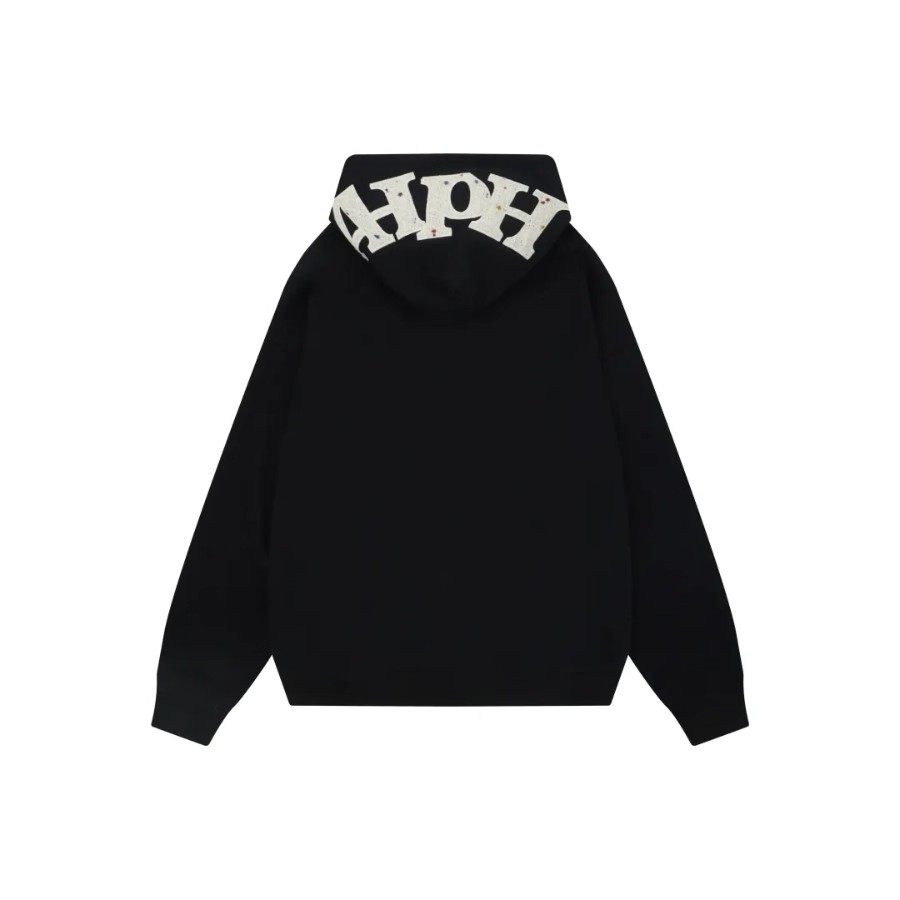 AHPH美式字母贴布刺绣连帽卫衣女