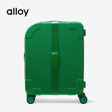 高档alloy青蛙黄绿色行李箱拉杆箱运动万向轮pc皮箱乐几21寸登机