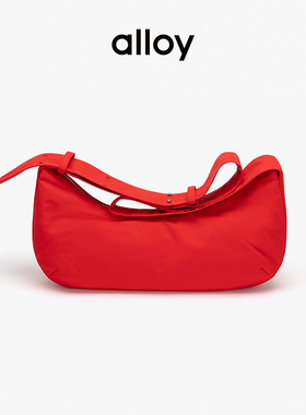 alloy乐几甜甜圈小众尼龙单肩斜挎包休闲时尚包红色包牛角包