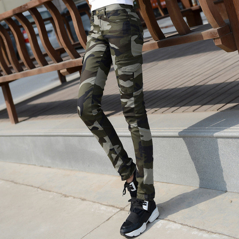 新款迷彩裤女 小脚修身显瘦铅笔裤学生军裤大码户外工装长裤版|msdalam kategori Butik wanita / wanita, seluar jeans - dari Buy2taobao.com untuk memberikan perkhidmatan ejen Taobao profesional membeli