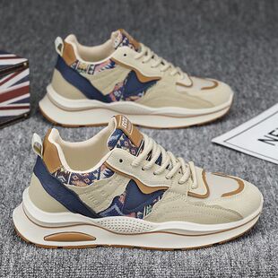 男鞋秋冬款2025新款潮流软底运动休闲鞋男士厚底增高老爹鞋子男潮