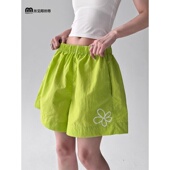 奥特莱斯 子 女夏宽松休闲裤 撤柜折扣美式 多巴胺彩色运动速干短裤