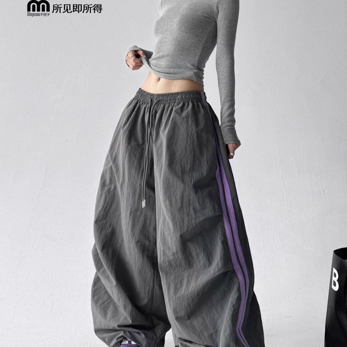 奥特莱斯~撤柜清仓加绒加厚工装裤女休闲宽松显瘦直筒阔腿运动裤,女装/女士精品,大码裤装,淘宝优惠券,粉丝福利购,淘宝优惠卷