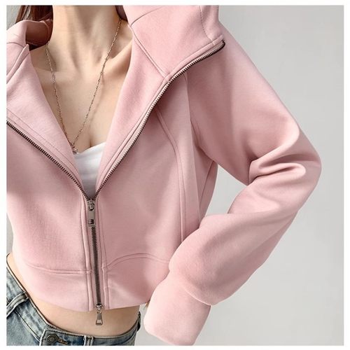 奥特莱斯~清仓捡漏美式辣妹时髦运动卫衣女开衫连帽拉链短外套秋