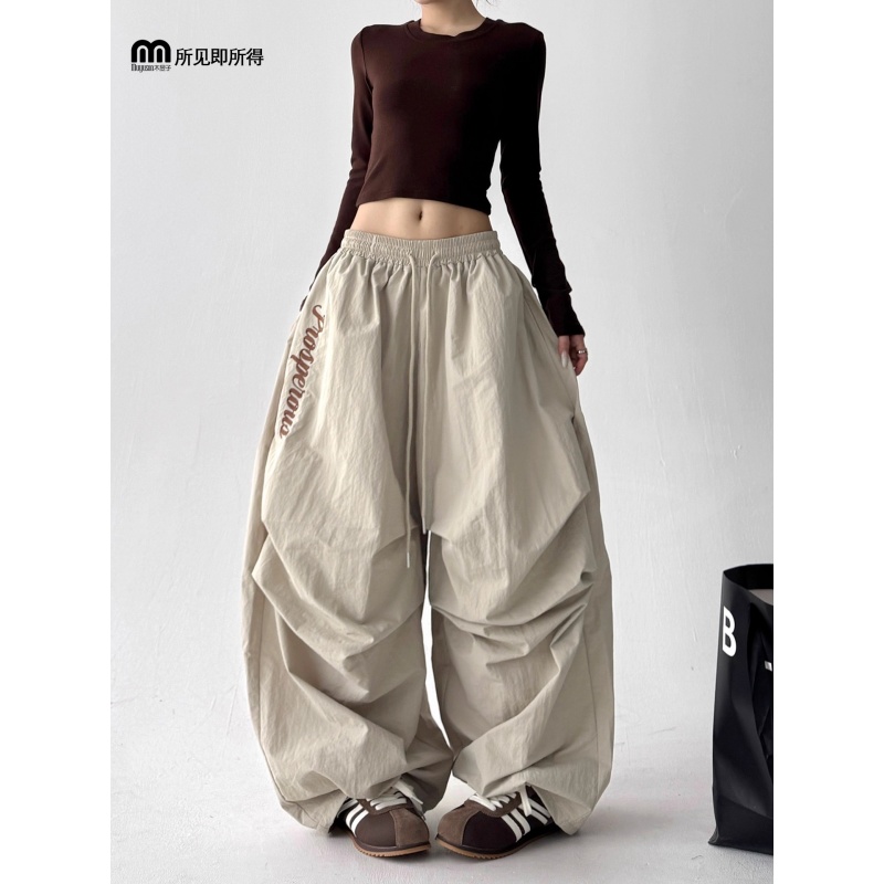 加绒加厚慵懒风阔腿裤女秋冬季