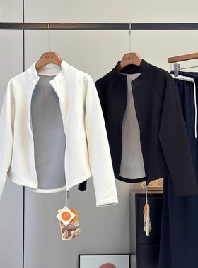 奥特莱斯~撤柜外贸石墨烯小蛮腰亲肤舒适保暖双面绒开衫短外套女