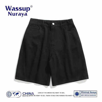 WassupNuraya水洗牛仔宽松短裤男