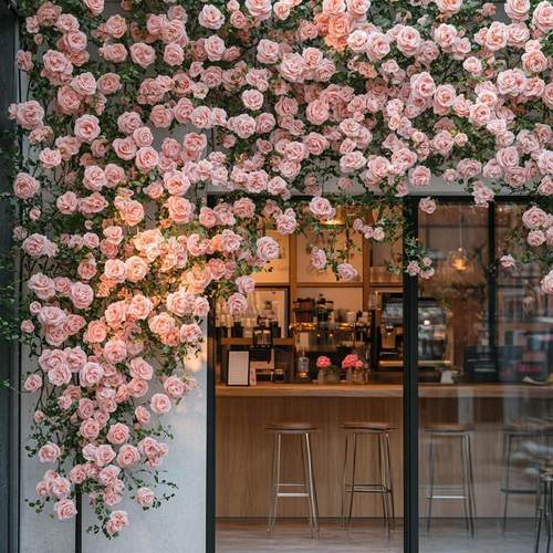 花墙瀑布墙造景小红书同款门头