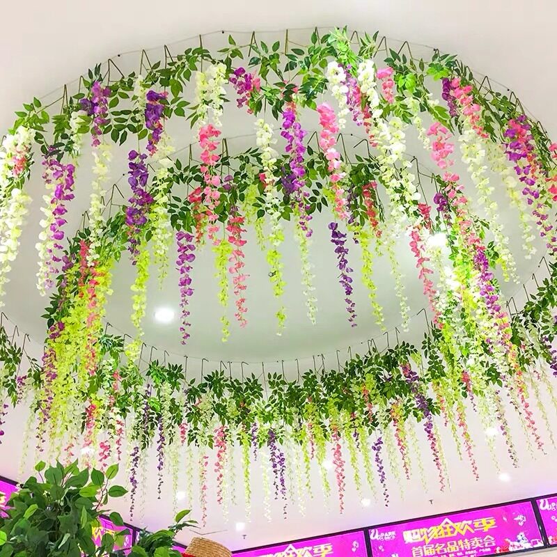 仿真花吊顶挂饰商场金店吊顶装饰