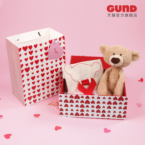 美国gund牙签腿熊经典泰迪熊儿童毛绒玩偶可爱公仔玩具七夕礼物