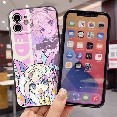 主播女孩重度依赖超天酱糖糖直边手机壳适用OPPO苹果华为小米vivo