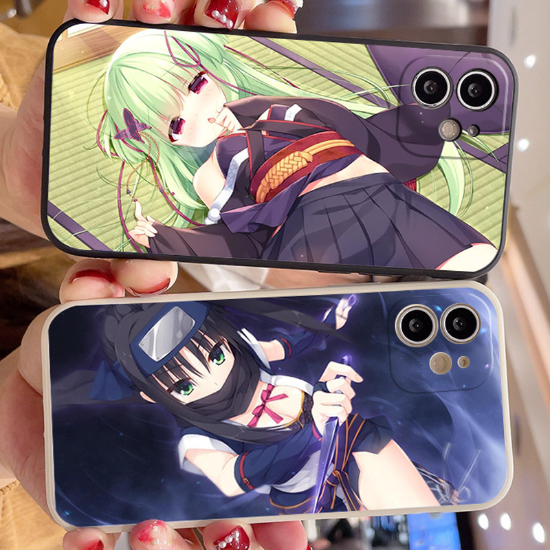 丛雨千恋万花常陆茉子蕾娜手机壳直边古董白黑软壳适用OPPO苹果华