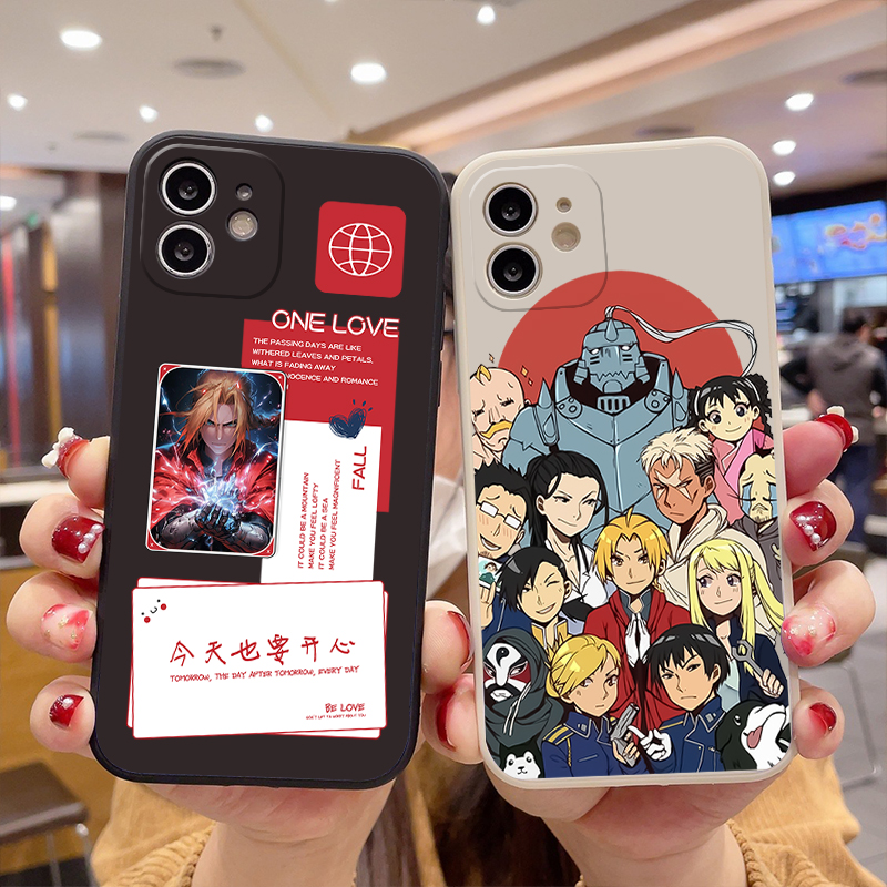 钢之炼金术师爱德华艾尔利克手机壳直边古董白黑软壳适用OPPO苹果华为小米vivo红米荣耀IQOO真我定制