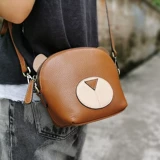 Оригинальный кожаный мультяшный картхолдер, сумка на одно плечо, небольшая сумка, из натуральной кожи, с медвежатами