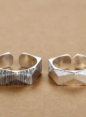 新品年新款男士戒指开口可调节男