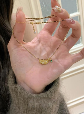 新款中古微笑星芒编绳项链复古小