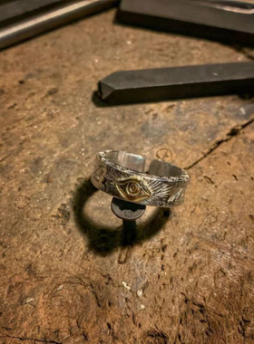 新款埃及荷鲁斯之眼开口戒指男士